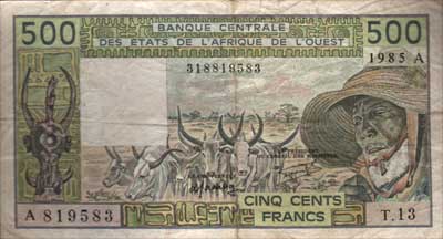 500F Cote d'Ivoire 1985
